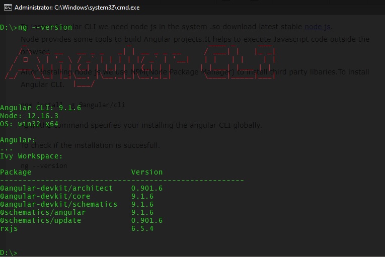 Angular CLI screen shot
